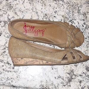 Jellypop Maestro Faux Leather Woven Open-Toe Wedges